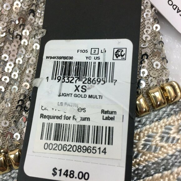 Guess Patrice sequin mini Dress Color: Light Gold Multi Size: XSmall - Picture 5 of 9